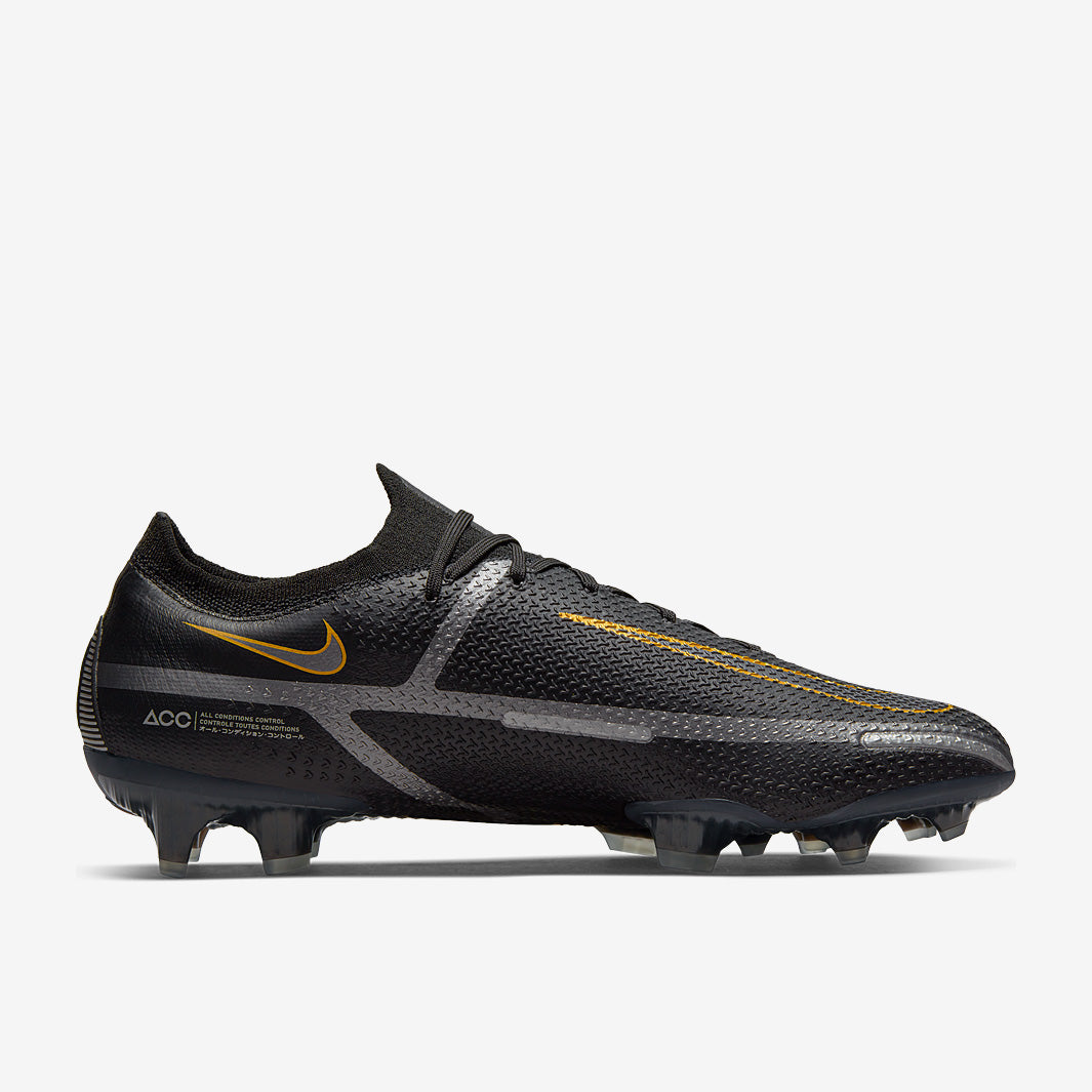 Nike Phantom GT II Elite FG Football Boots Black/Metallic Dark Grey/Metallic Gold