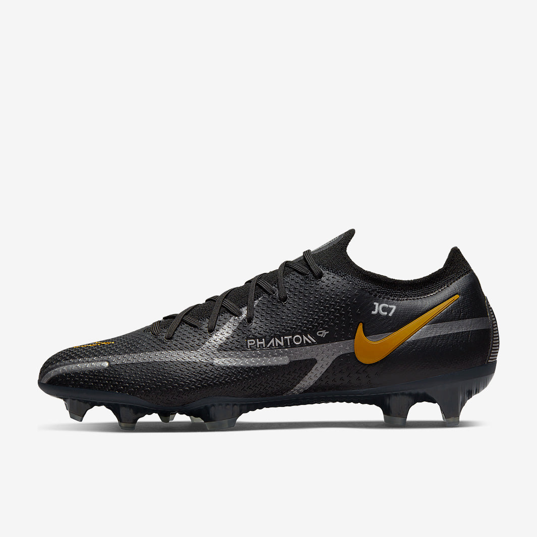 Nike Phantom GT II Elite FG Football Boots Black/Metallic Dark Grey/Metallic Gold