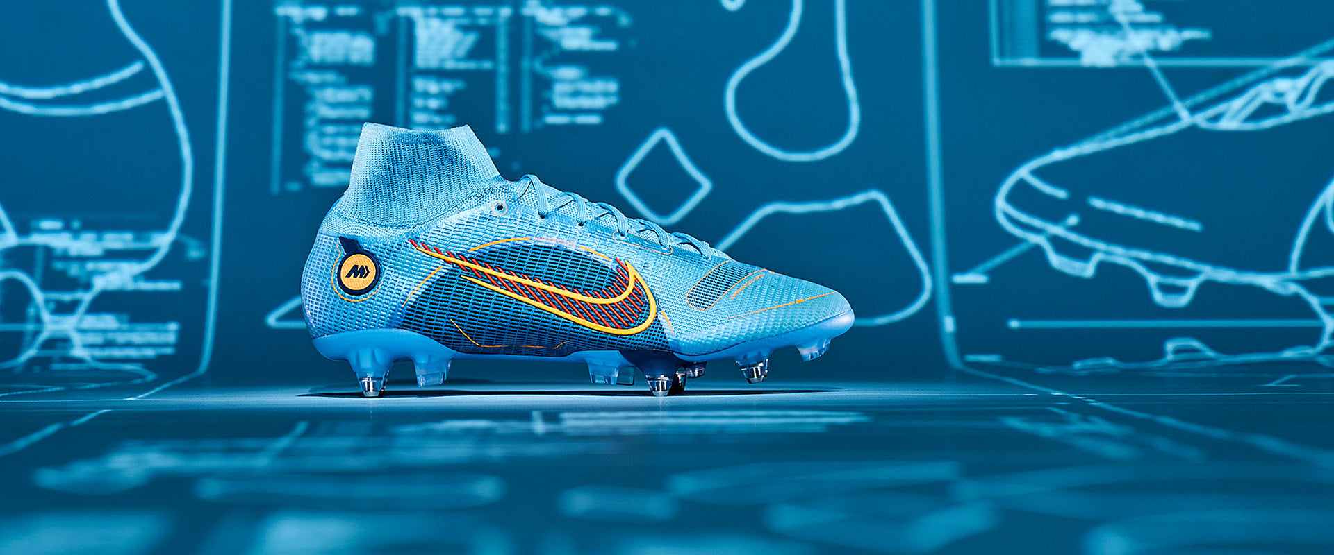 Nike Mercurial Superfly VIII Elite SG-Pro Anti-Clog Football Boots Chlorine Blue/Laser Orange/Marina