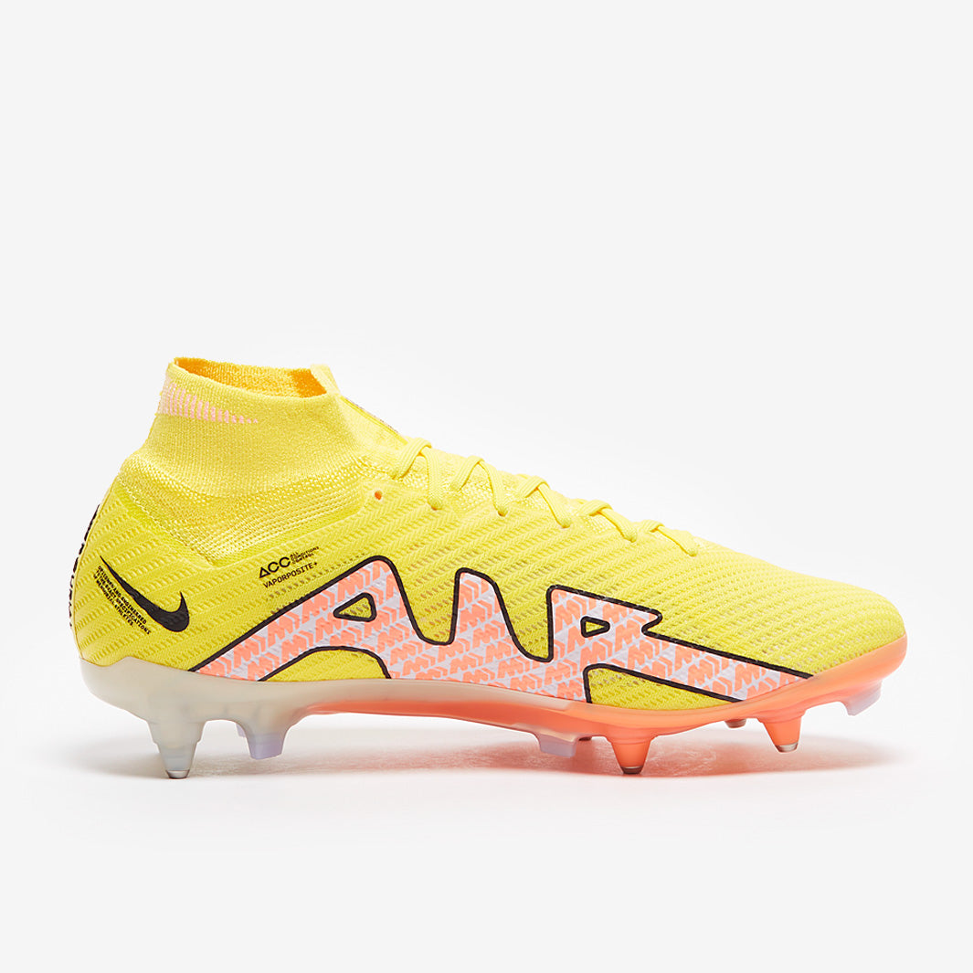 Nike Zoom Mercurial Superfly IX Elite SG Pro Anti-Clog Football Boots Yellow Strike/Sunset Glow/Barely Grape
