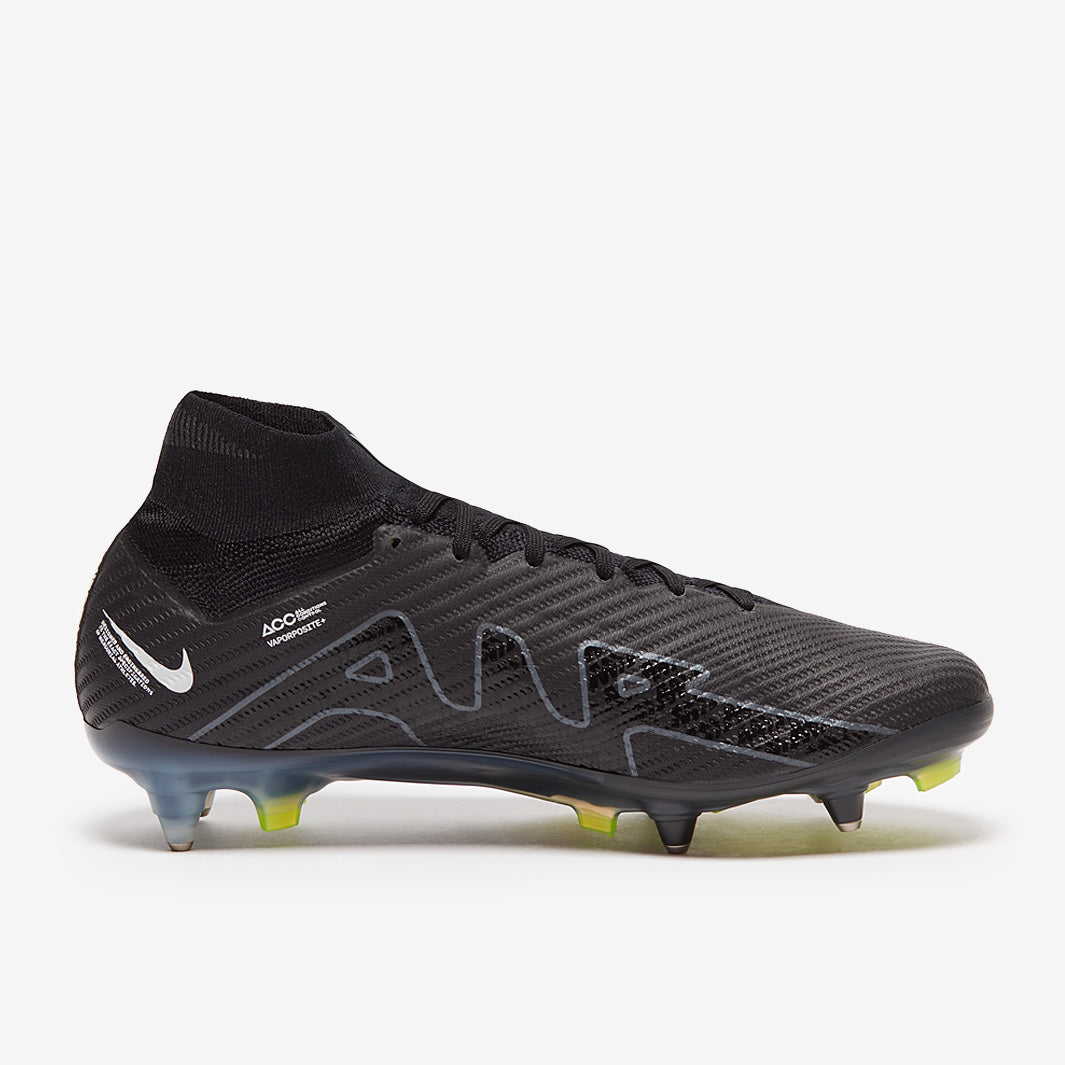 Nike Air Zoom Mercurial Superfly IX Elite SG-Pro Anti-Clog Football Boots Black/Dk Smoke Grey/Summit White/Volt