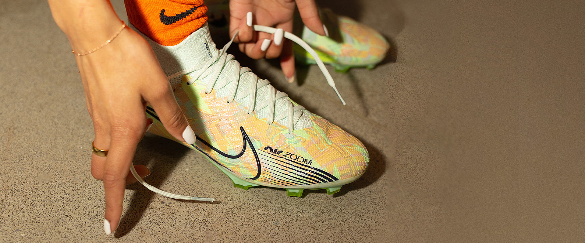 Nike Air Zoom Mercurial Superfly IX Elite FG Football Boots Barely Green/Blackened Blue/Total Orange
