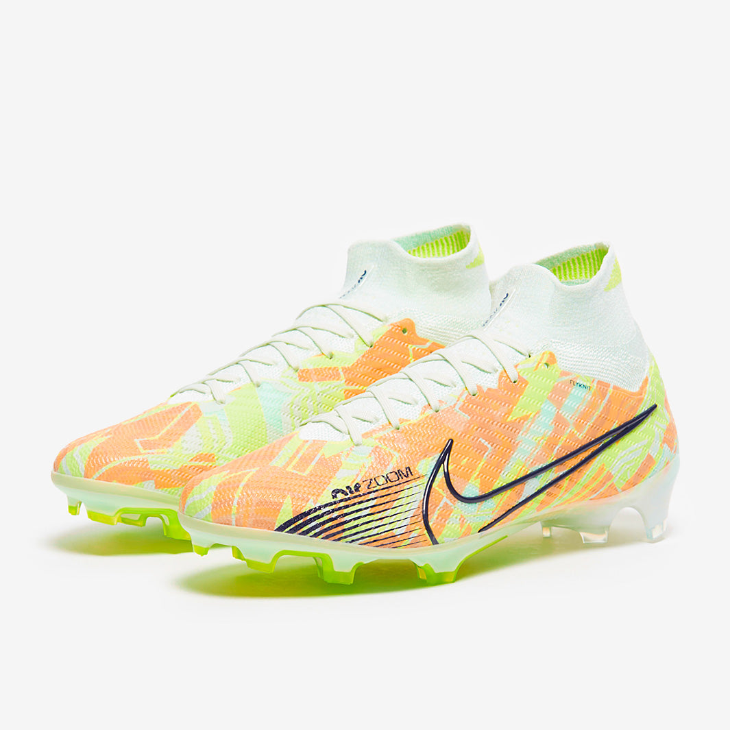 Nike Air Zoom Mercurial Superfly IX Elite FG Football Boots Barely Green/Blackened Blue/Total Orange