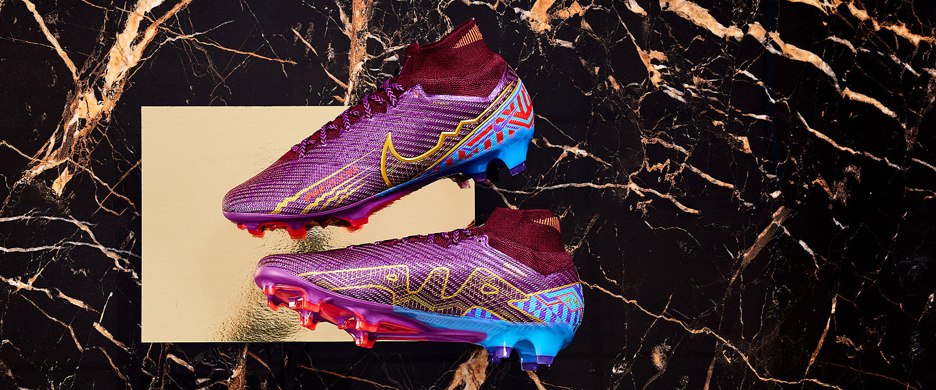 Nike Air Zoom Mercurial Superfly IX Elite KM FG Football Boots Dark Beetroot/Metallic Vivid Gold