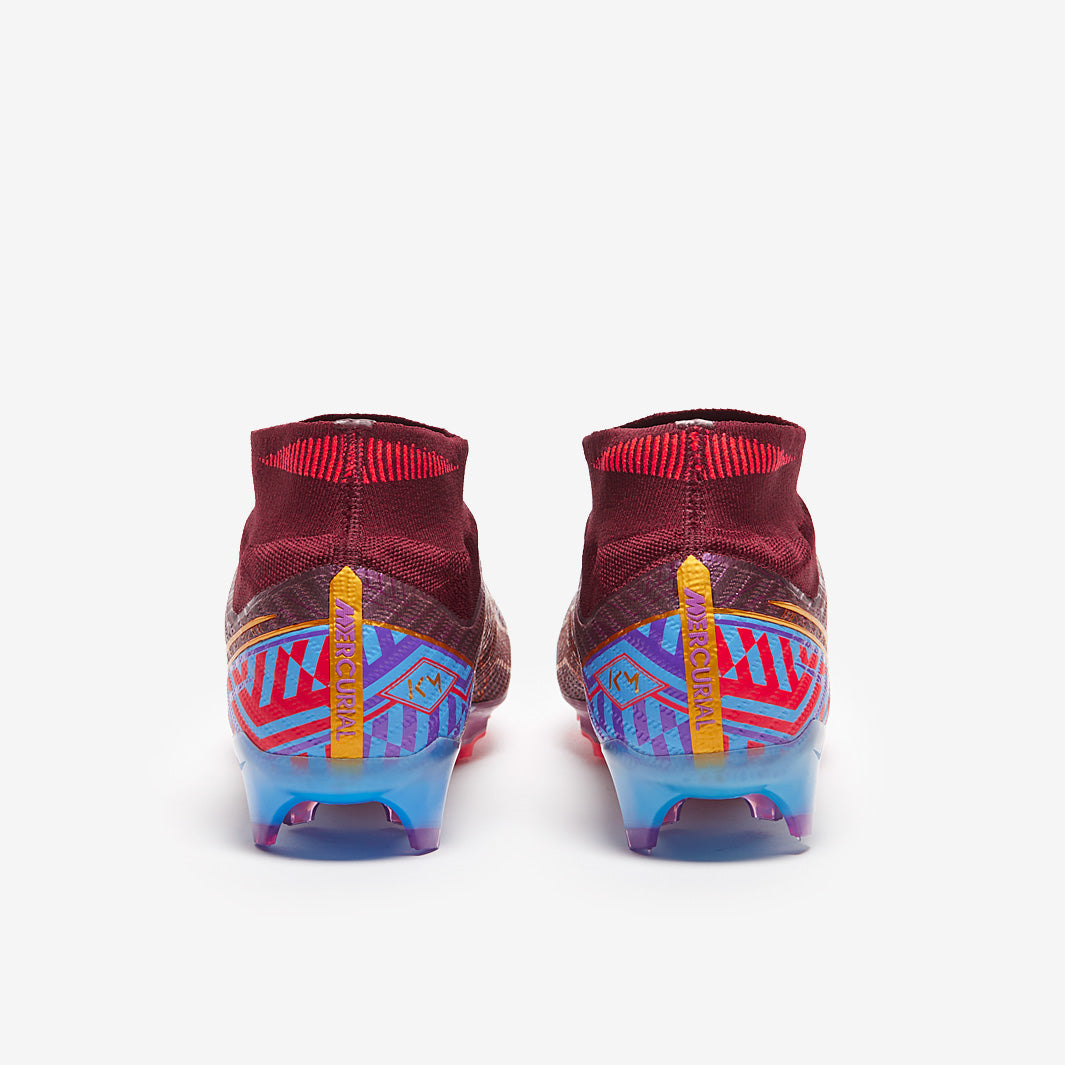 Nike Air Zoom Mercurial Superfly IX Elite KM FG Football Boots Dark Beetroot/Metallic Vivid Gold