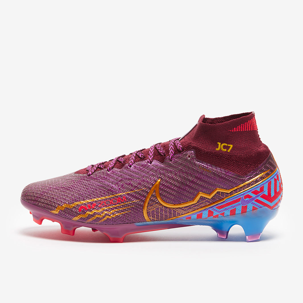 Nike Air Zoom Mercurial Superfly IX Elite KM FG Football Boots Dark Beetroot/Metallic Vivid Gold