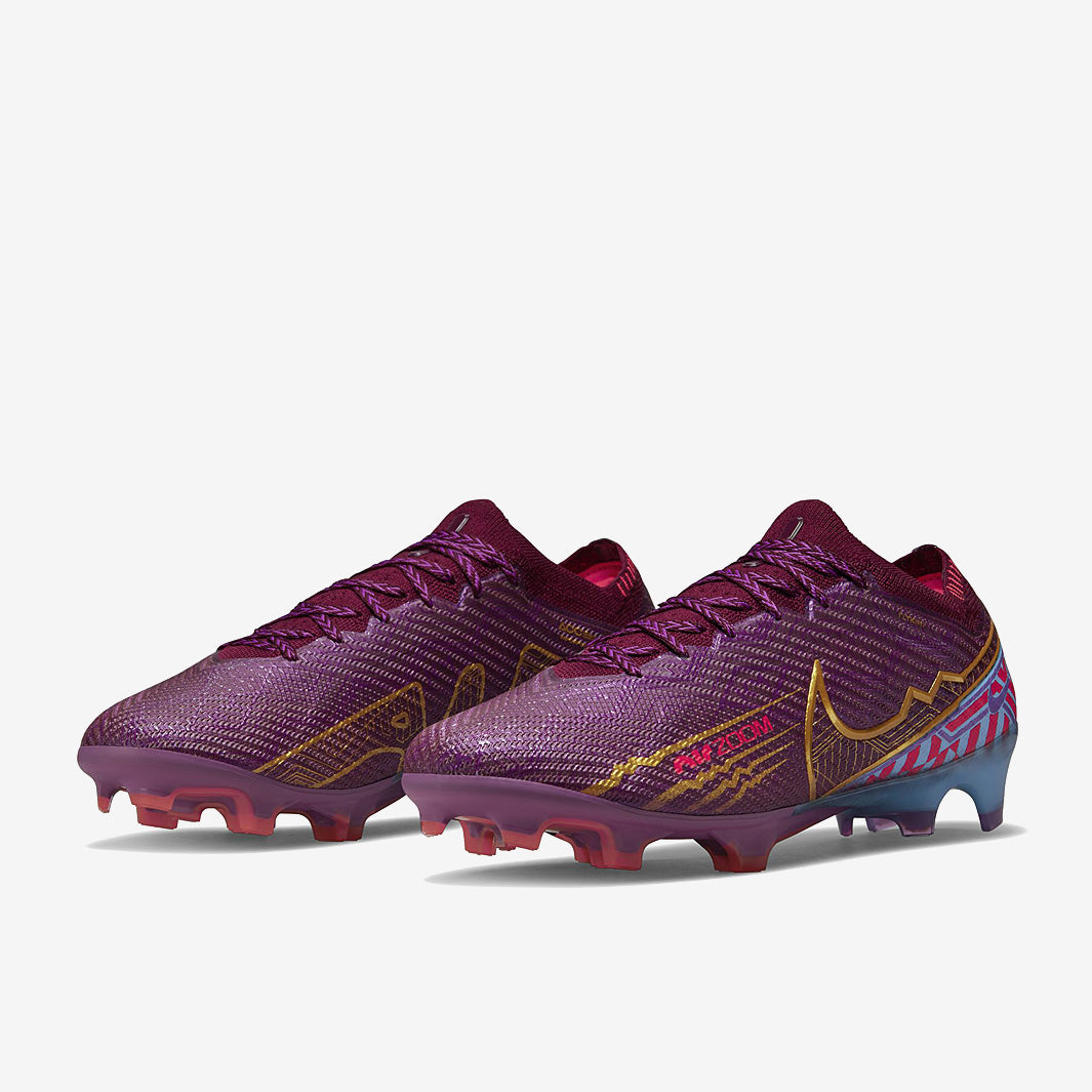 Nike Air Zoom Mercurial Vapor XV Elite KM FG Football Boots Dark Beetroot/Metallic Vivid Gold