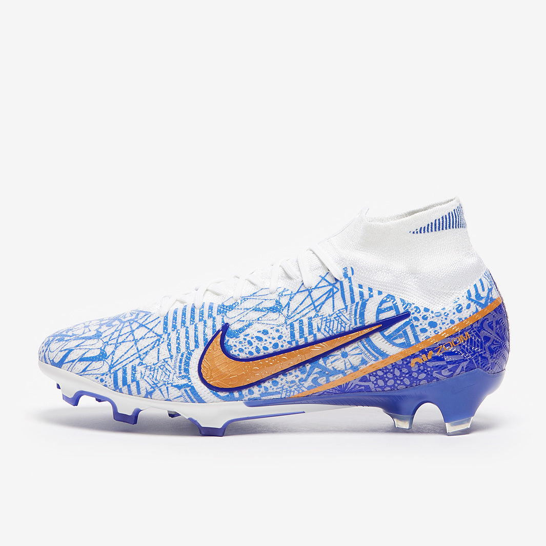 Nike Air Zoom Mercurial Superfly IX Elite CR7 FG Football Boots White/Metallic Copper/Concord