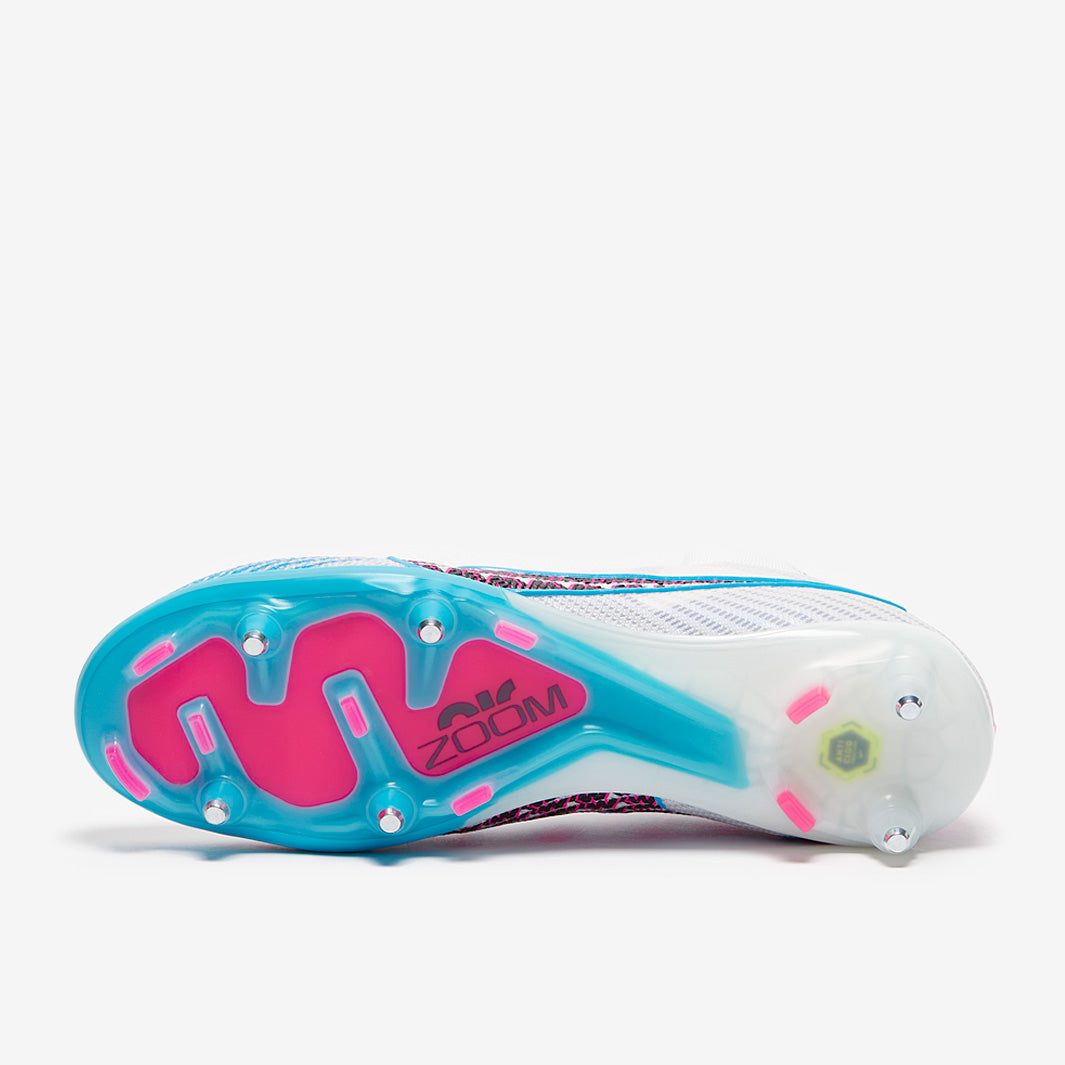 Nike Air Zoom Mercurial Superfly IX Elite SG-Pro Anti-Clog Football Boots White/Baltic Blue/Pink Blast/Indigo Haze