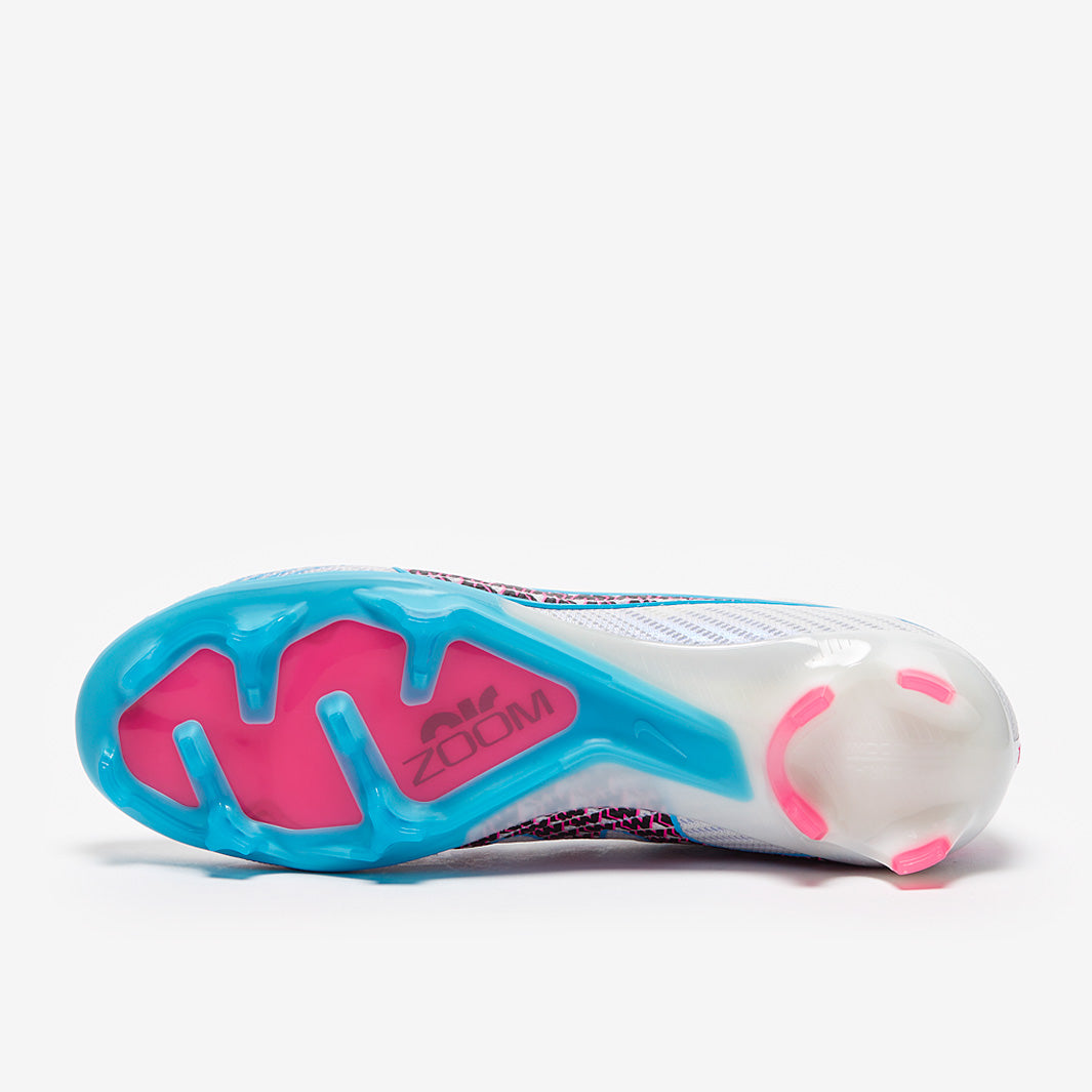 Nike Air Zoom Mercurial Vapor XV Elite FG Chuteira Campo White/Baltic Blue/Pink Blast/Indigo Haze