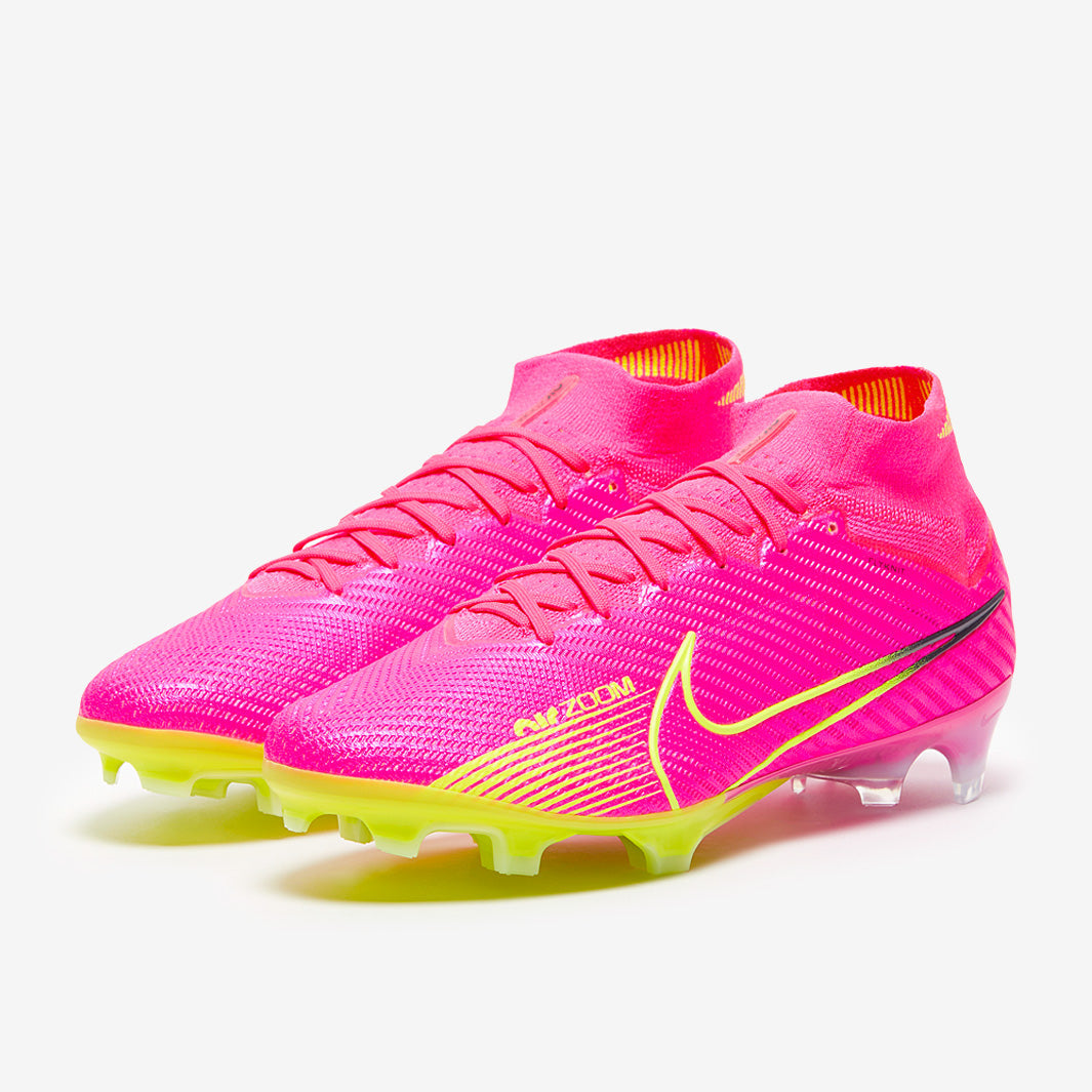Nike Air Zoom Mercurial Superfly IX Elite FG Football Boots Pink Blast/Volt/Gridiron