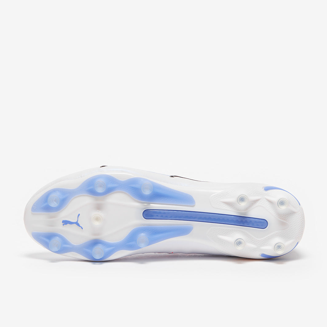 Puma King Ultimate FG/AG Football Boots Puma White/Puma Black/Blue Glimmer/Puma Ultra Orange