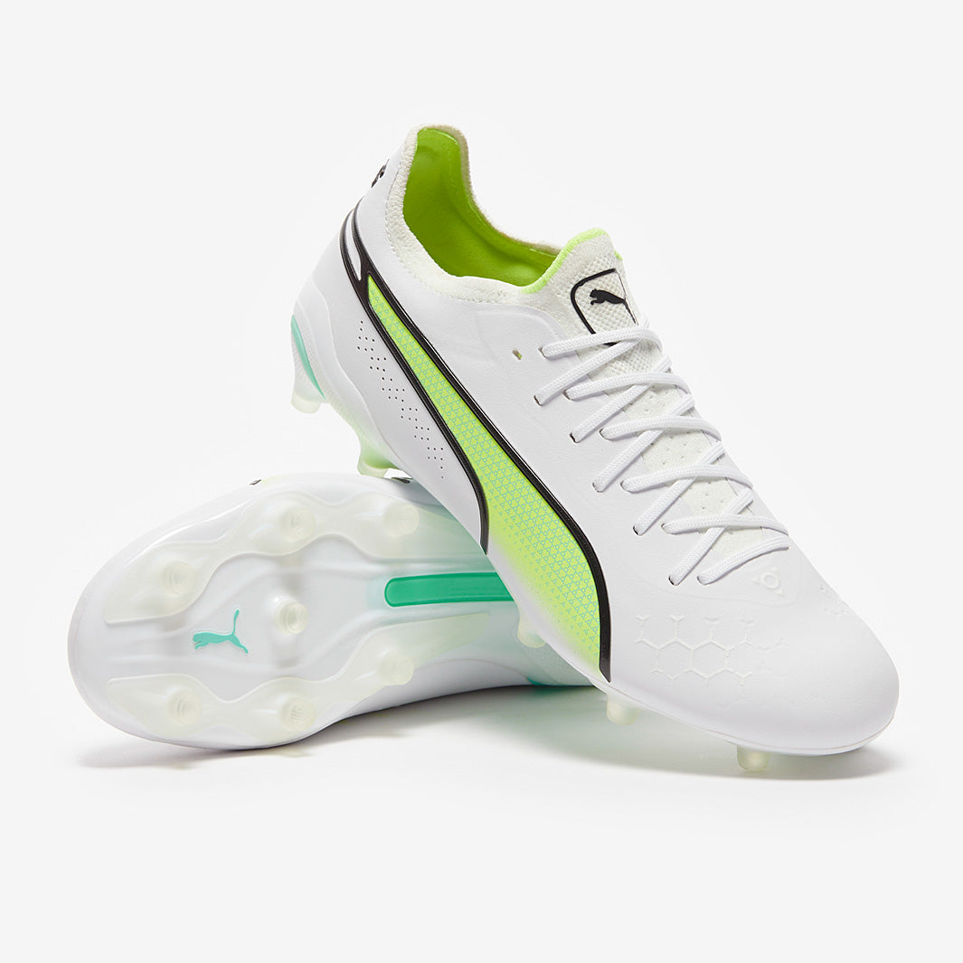 Puma King Ultimate FG/AG Football Boots Puma White/Puma Black/Fast Yellow/Electric Peppermint
