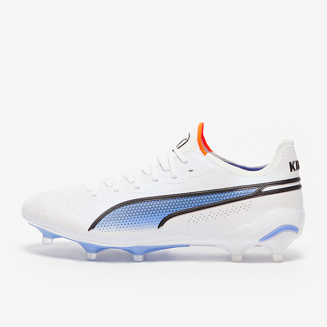 Puma Women's King Ultimate FG/AG Football Boots Puma White/Puma Black/Blue Glimmer/Puma Ultra Orange