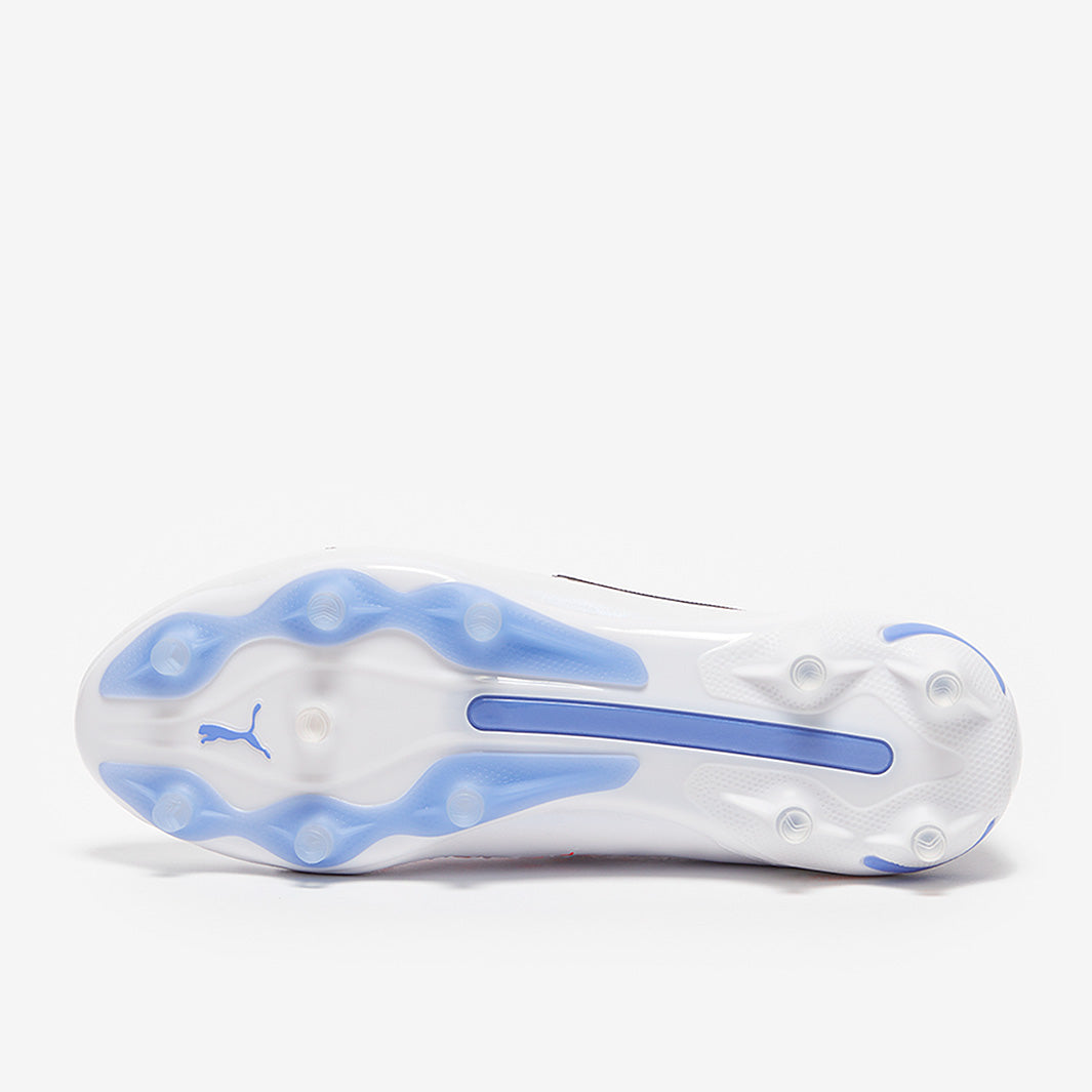 Puma Women's King Ultimate FG/AG Football Boots Puma White/Puma Black/Blue Glimmer/Puma Ultra Orange