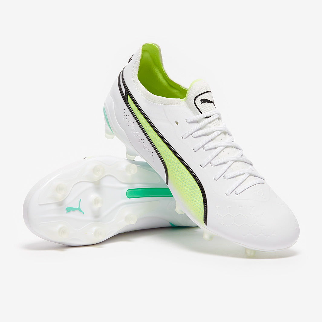 Puma Women's King Ultimate FG/AG Football Boots Puma White/Puma Black/Fast Yellow/Electric Peppermint