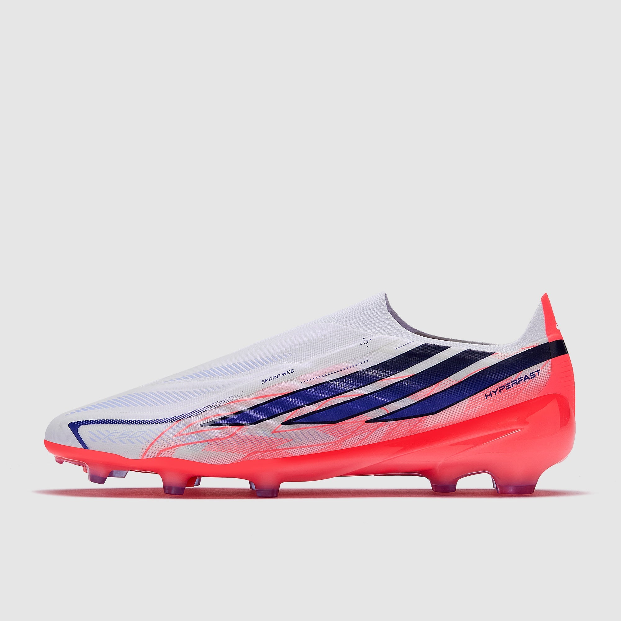 Adidas Kids F50 Hyperfast Elite Laceless FG Football Boots Ftwr White/Solar Purple/Solar Turbo