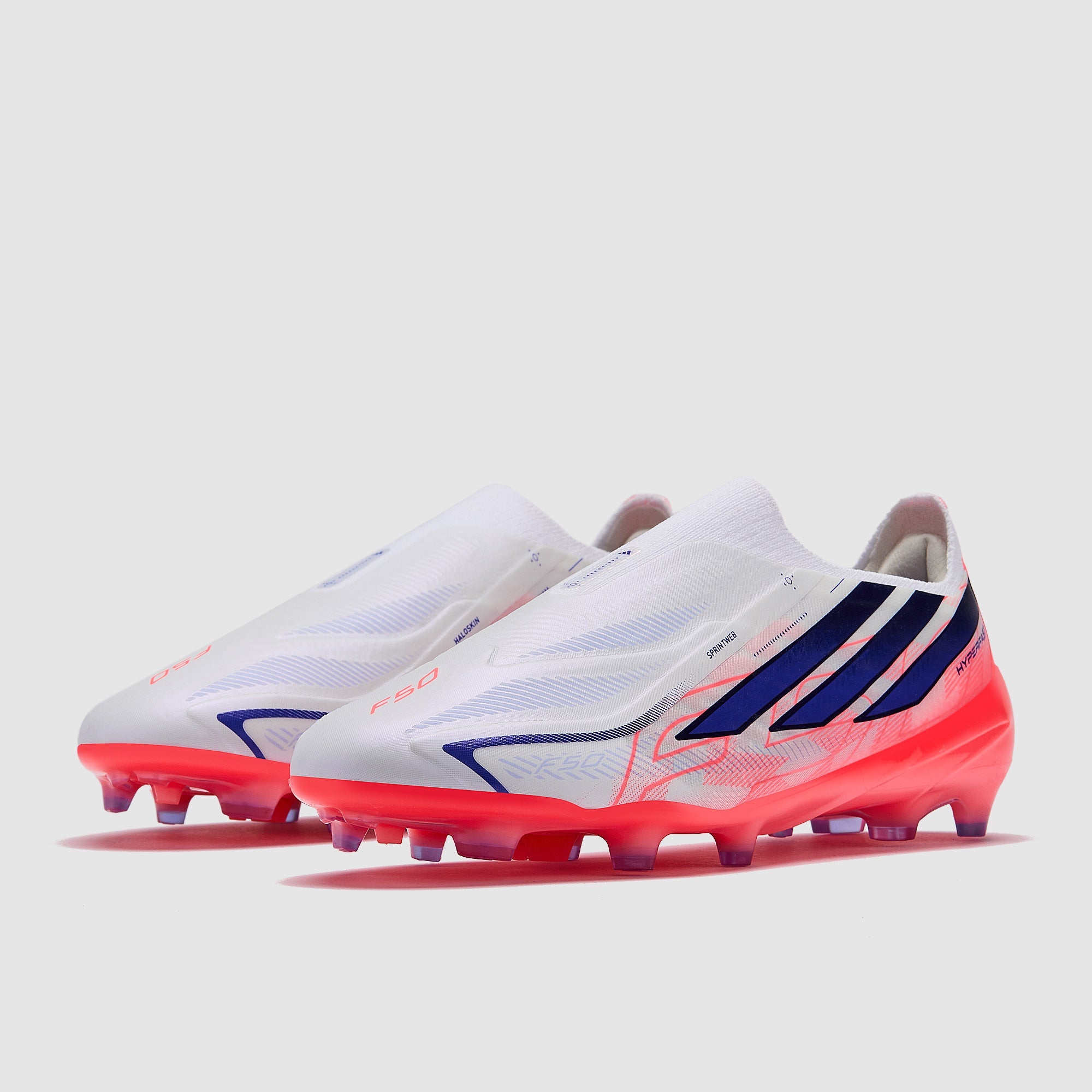 Adidas Kids F50 Hyperfast Elite Laceless FG Football Boots Ftwr White/Solar Purple/Solar Turbo