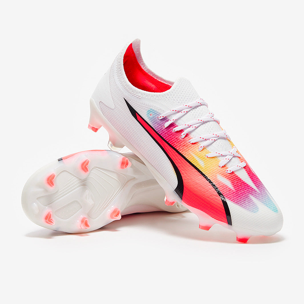 Puma Women's Ultra Ultimate FG/AG Football Boots Puma White/Fire Orchid