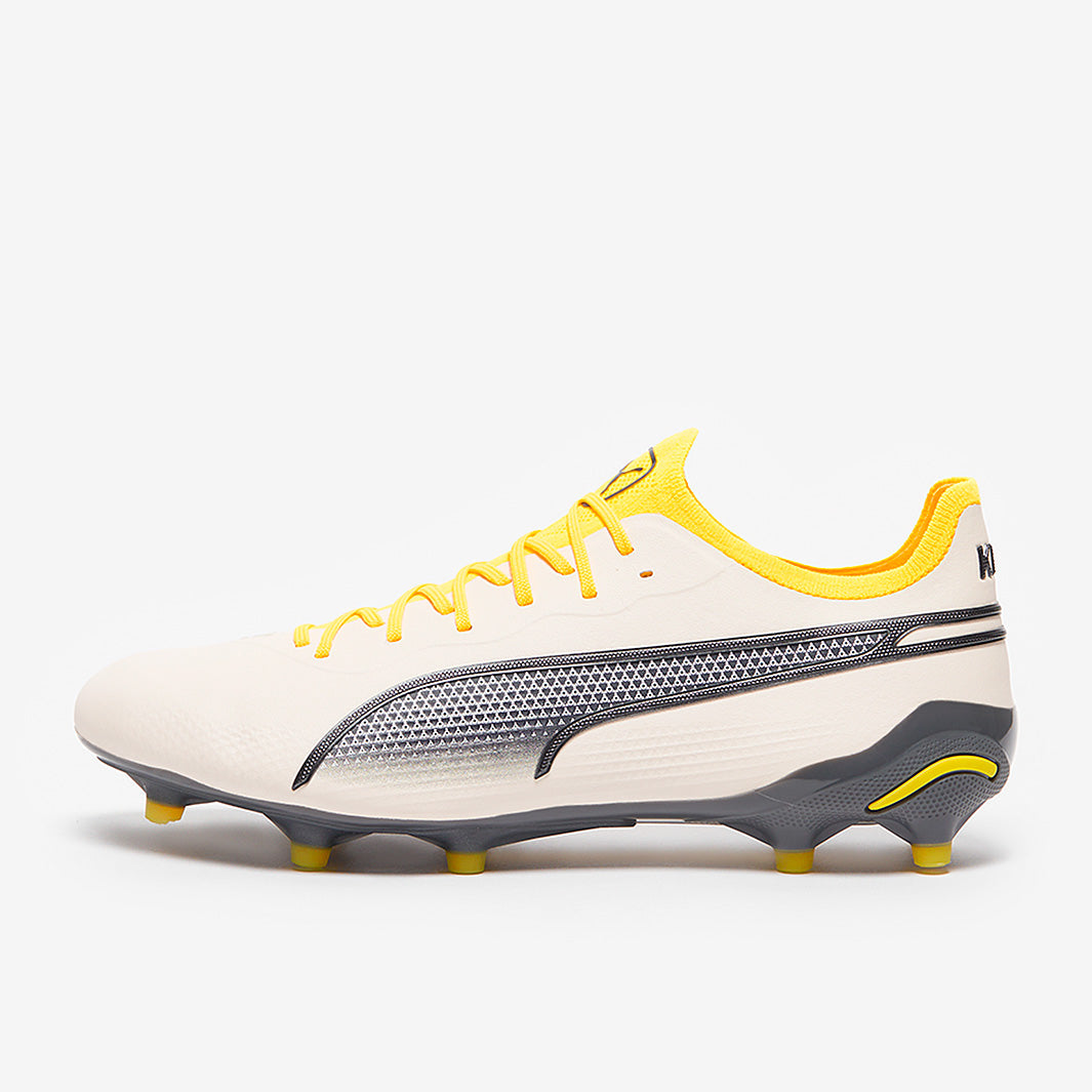 Puma King Ultimate FG/AG Football Boots Alpine Snow/Asphalt/Yellow Blaze