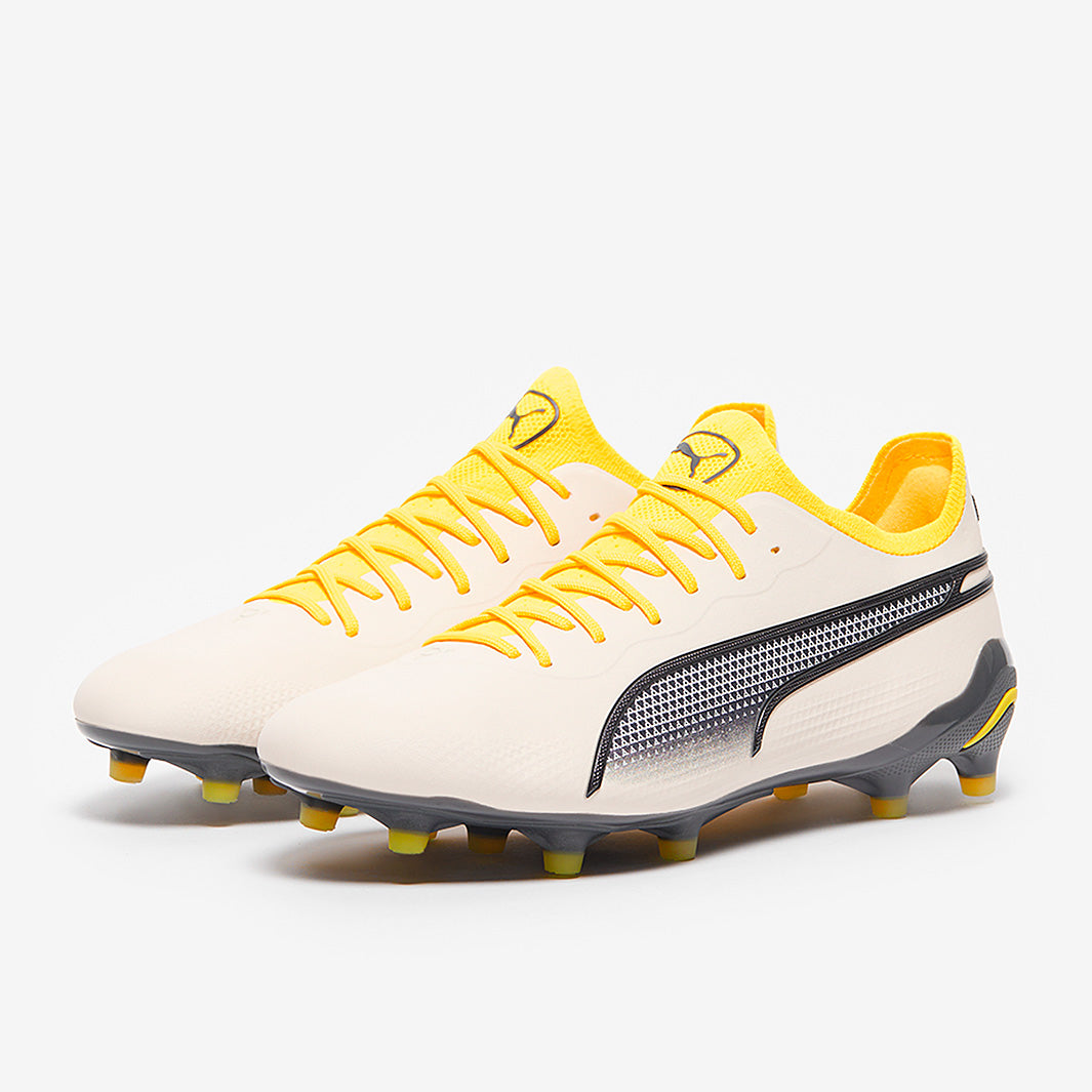 Puma King Ultimate FG/AG Football Boots Alpine Snow/Asphalt/Yellow Blaze