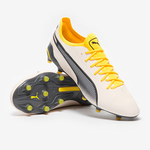 Puma King Ultimate FG/AG Football Boots Alpine Snow/Asphalt/Yellow Blaze