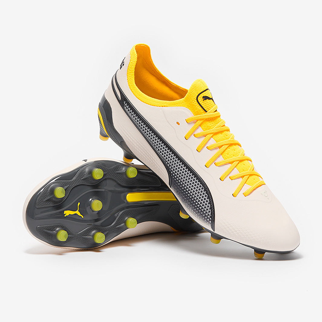 Puma Women's King Ultimate FG/AG Football Boots Alpine Snow/Asphalt/Yellow Blaze