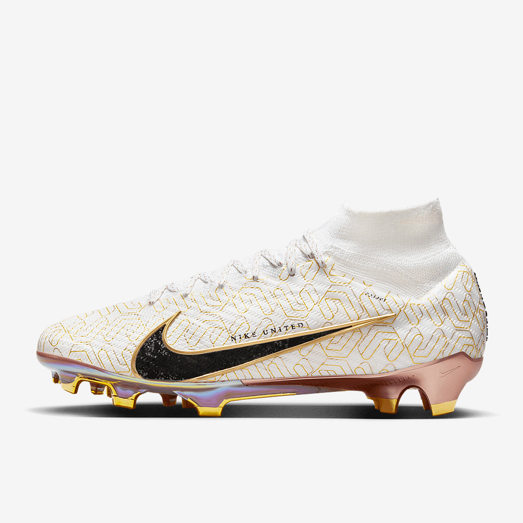 Nike Air Zoom Mercurial Superfly IX Elite FG Football Boots White/Black/Metallic Gold