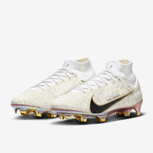Nike Air Zoom Mercurial Superfly IX Elite FG Football Boots White/Black/Metallic Gold
