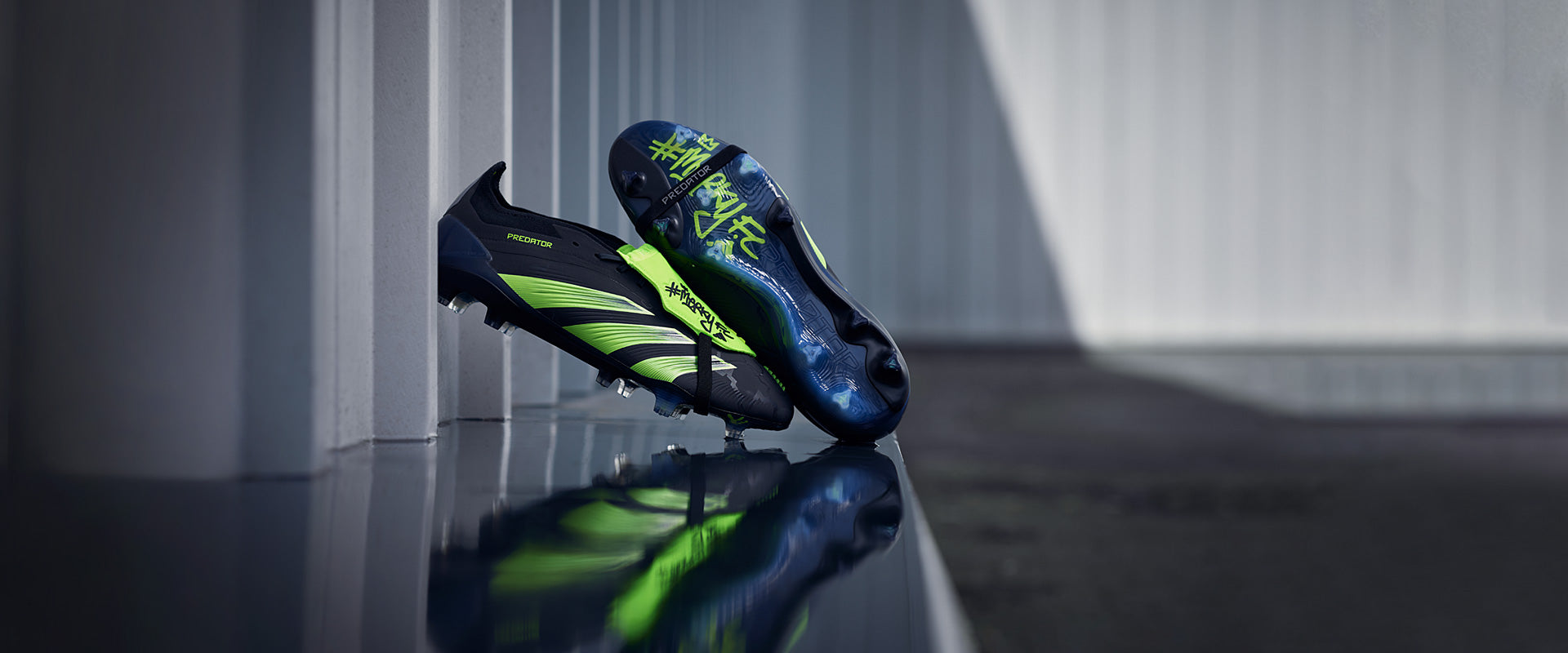 Adidas Predator Elite Tongue FG X Merky FC Football Boots Core Black/White/Lucid Lemon