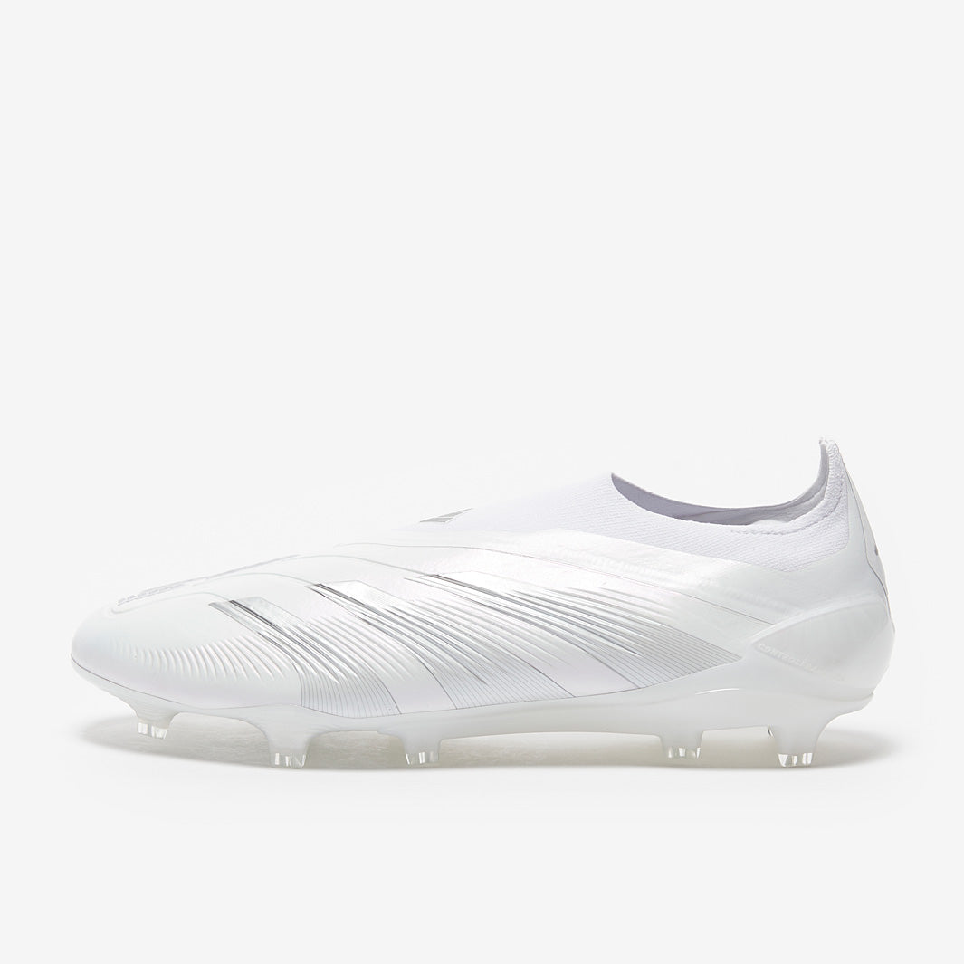 Adidas Predator Elite Laceless FG Football Boots White/Silver Met/White