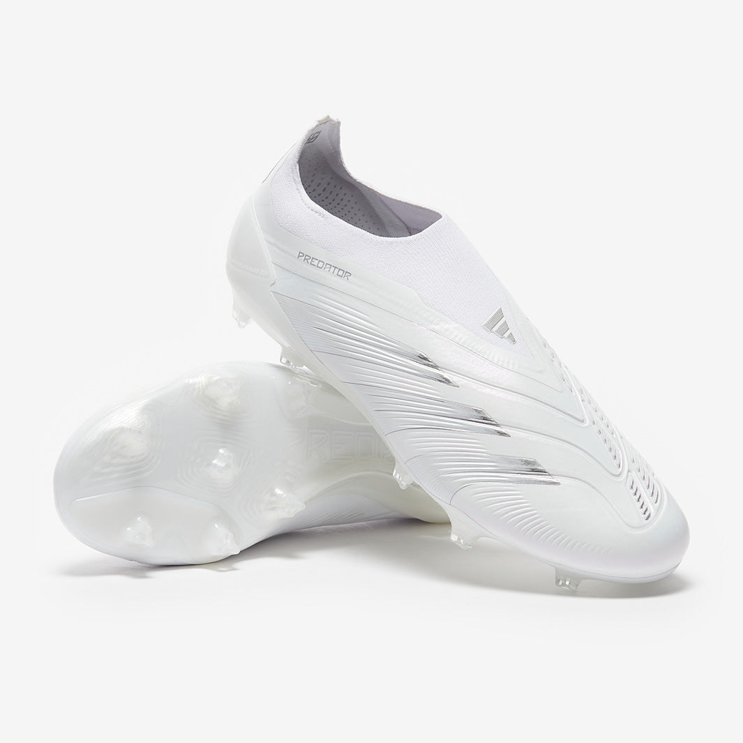 Adidas Predator Elite Laceless FG Football Boots White/Silver Met/White