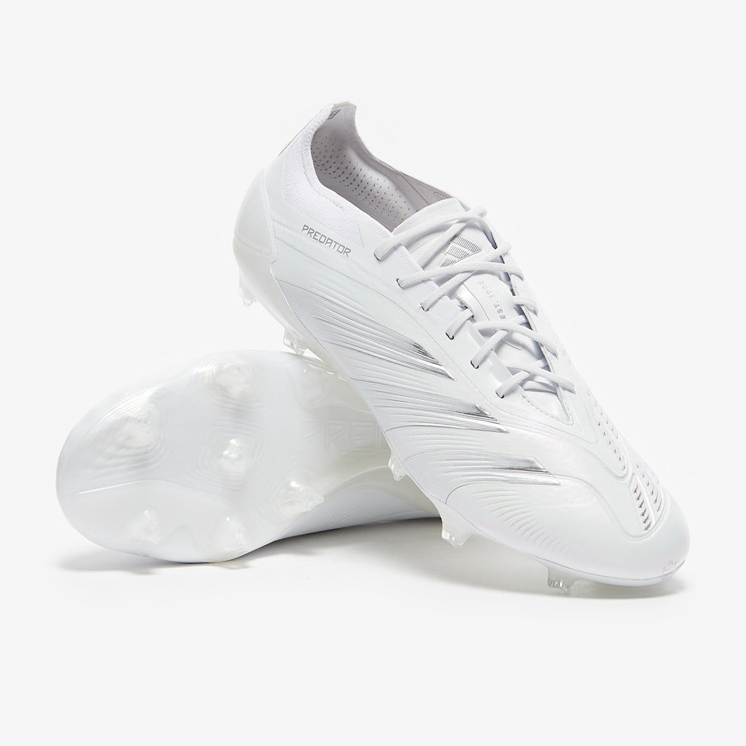 Adidas Predator Elite FG Football Boots White/Silver Met/White