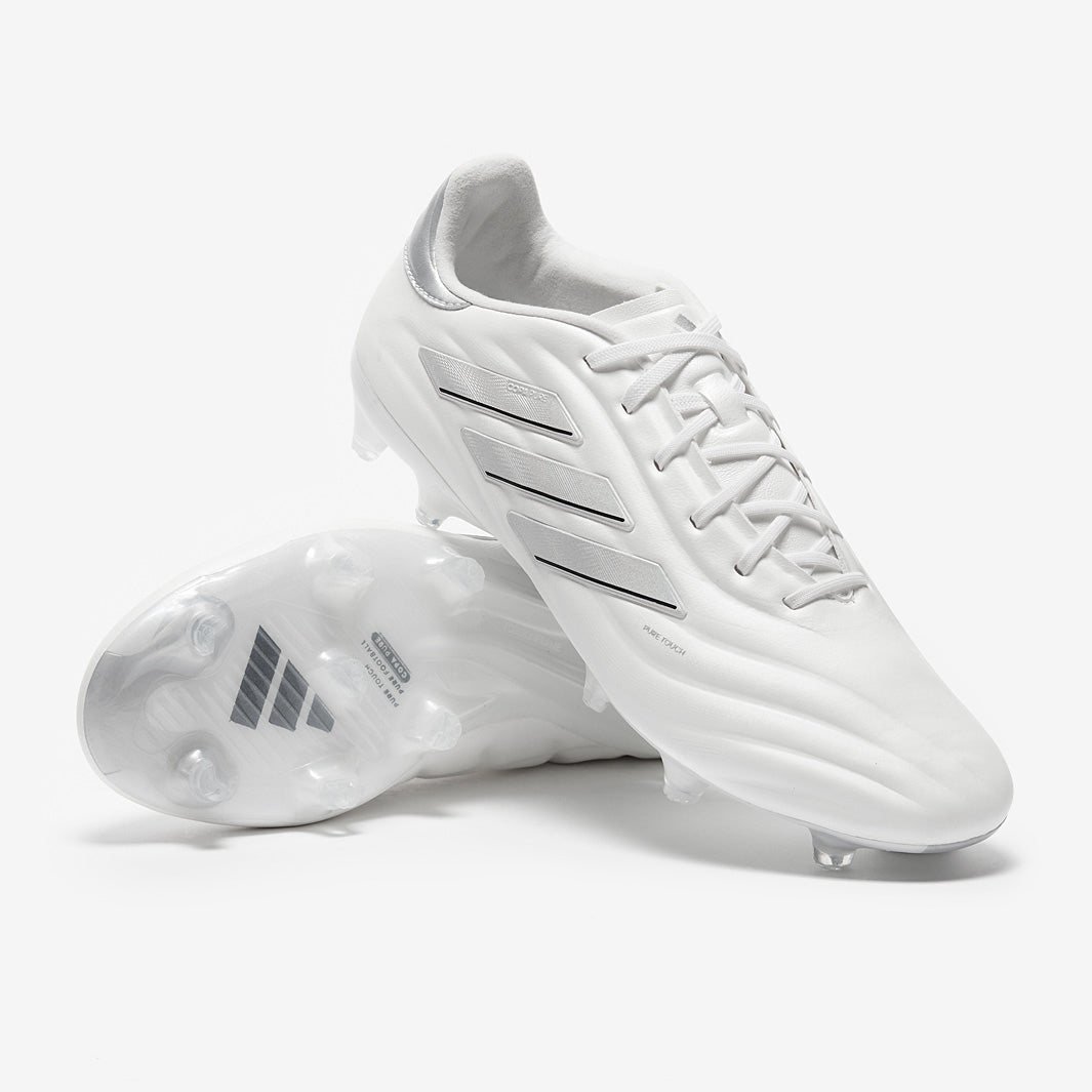 Adidas Copa Pure 2 Elite Leather FG Football Boots White/White/Silver Met