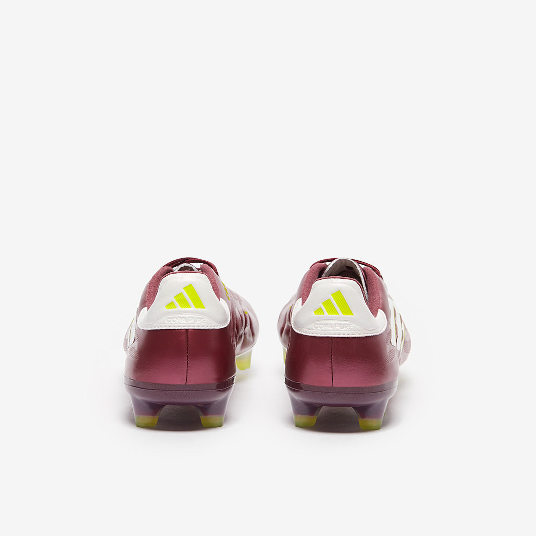 Adidas Copa Pure 2 Elite Leather FG Football Boots Shadow Red/White/Team Solar Yellow