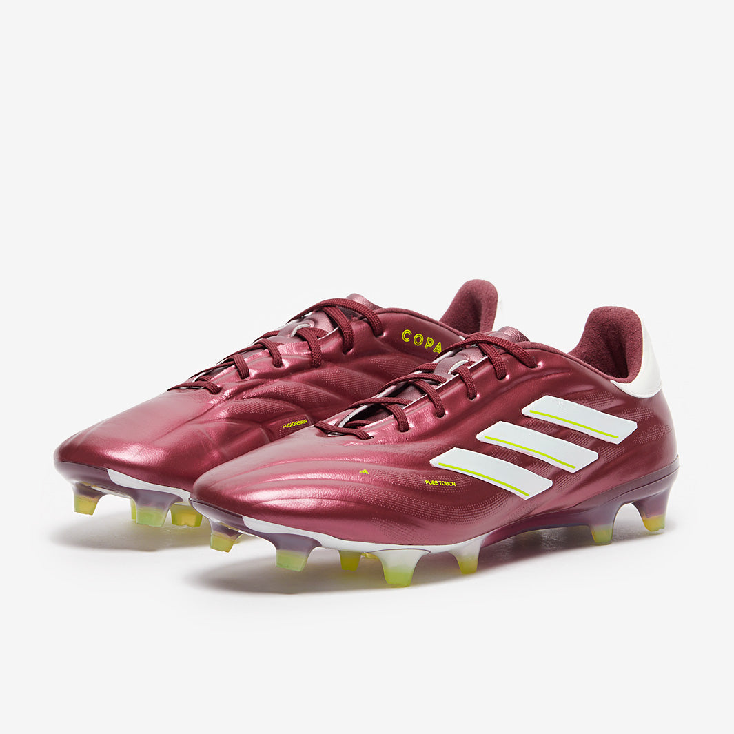 Adidas Copa Pure 2 Elite Leather FG Football Boots Shadow Red/White/Team Solar Yellow