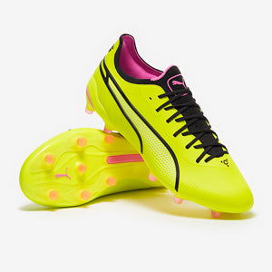 Puma King Ultimate FG/AG Football Boots Electric Lime/Puma Black/Poison Pink