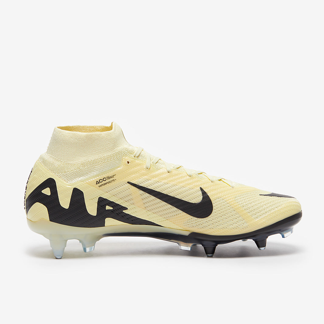 Nike Air Zoom Mercurial Superfly IX Elite SG Pro Anti-Clog Football Boots Lemonade/Black