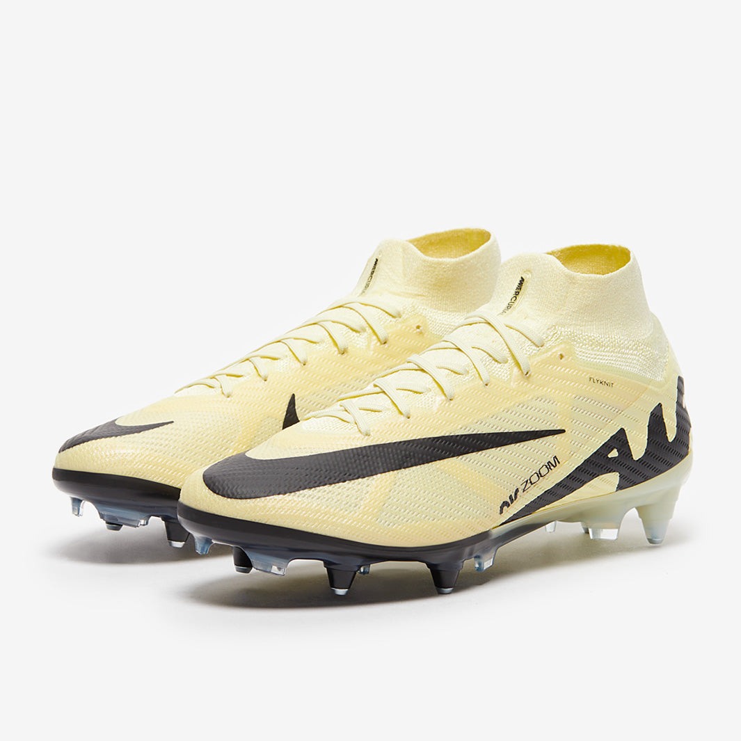 Nike Air Zoom Mercurial Superfly IX Elite SG Pro Anti-Clog Football Boots Lemonade/Black