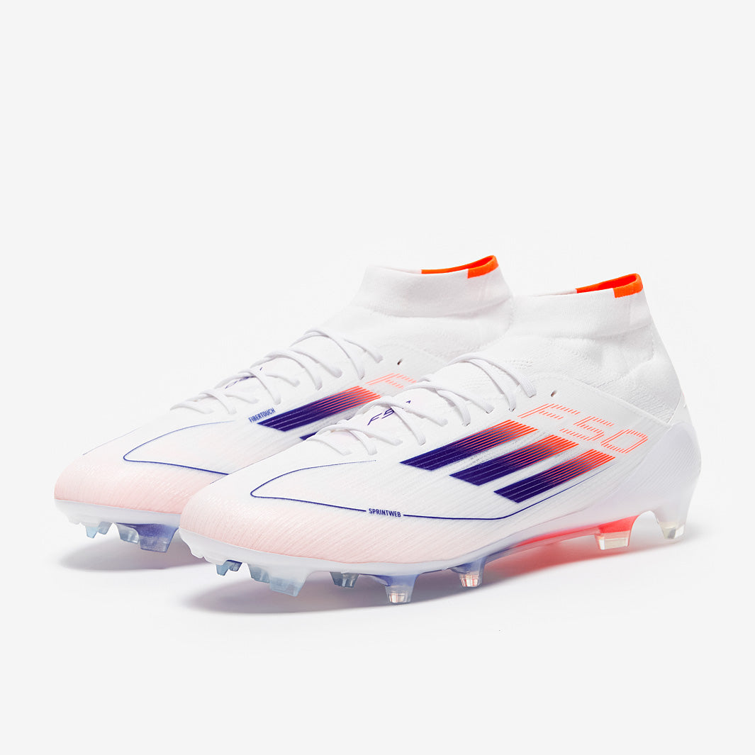 Adidas Women's F50 Elite Mid FG Football Boots Ftwr White/Lucid Blue/Solar Red