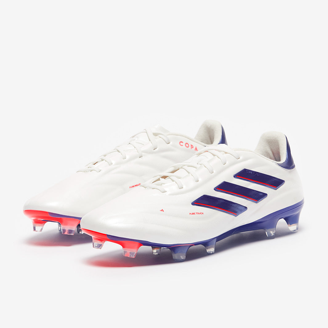 Adidas Copa Pure 2 Elite Leather FG Football Boots Ftwr White/Lucid Blue/Solar Red