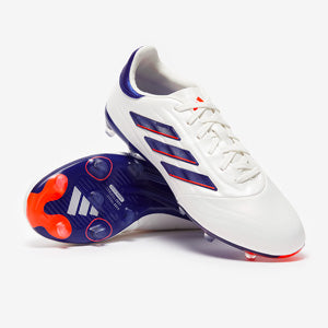 Adidas Kids Copa Pure 2 Elite FG Leather Football Boots Ftwr White/Lucid Blue/Solar Red
