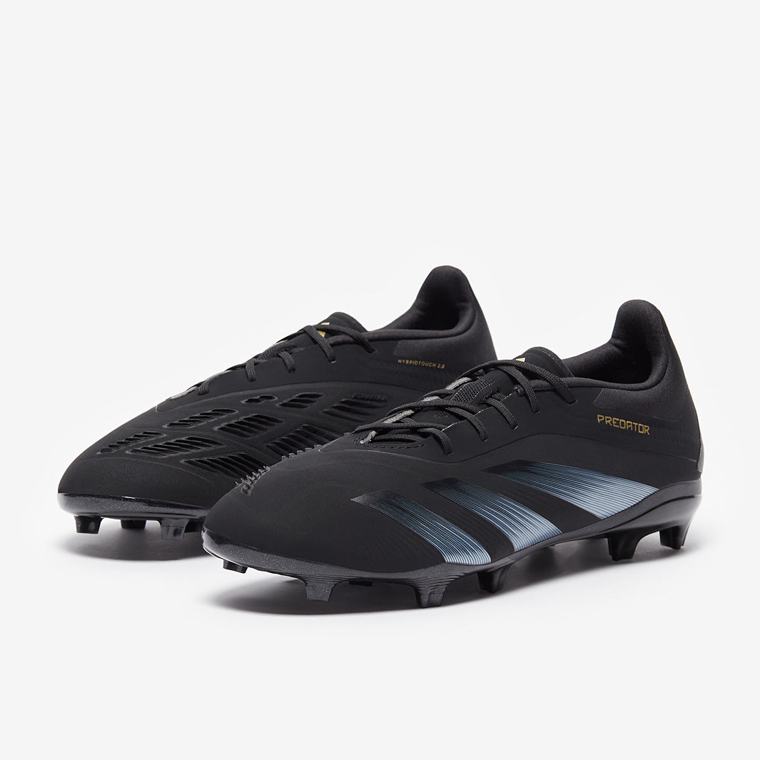 Adidas Kids Predator Elite FG Football Boots Core Black/Carbon/Gold Met