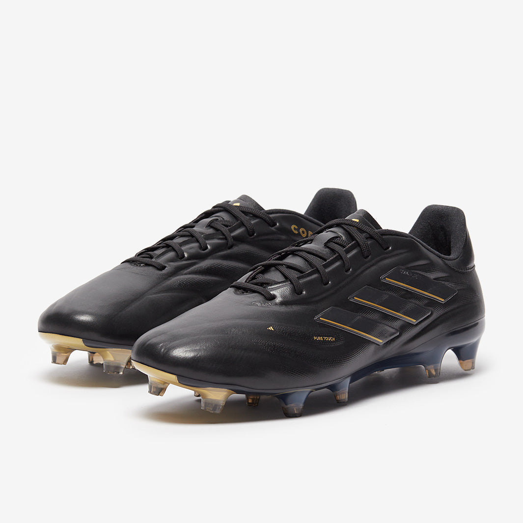 Adidas Copa Pure 2 Elite Leather FG Football Boots Core Black/Carbon/Gold Met