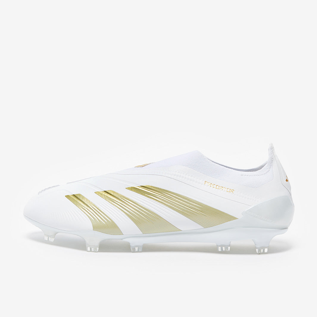Adidas Predator Elite Laceless FG Football Boots Ftwr White/Gold Met
