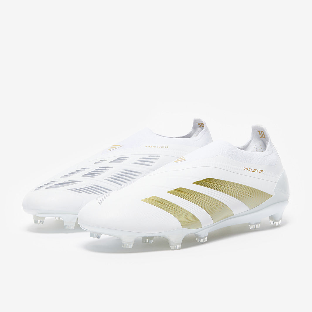 Adidas Predator Elite Laceless FG Football Boots Ftwr White/Gold Met