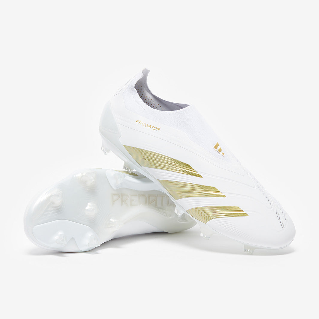 Adidas Predator Elite Laceless FG Football Boots Ftwr White/Gold Met