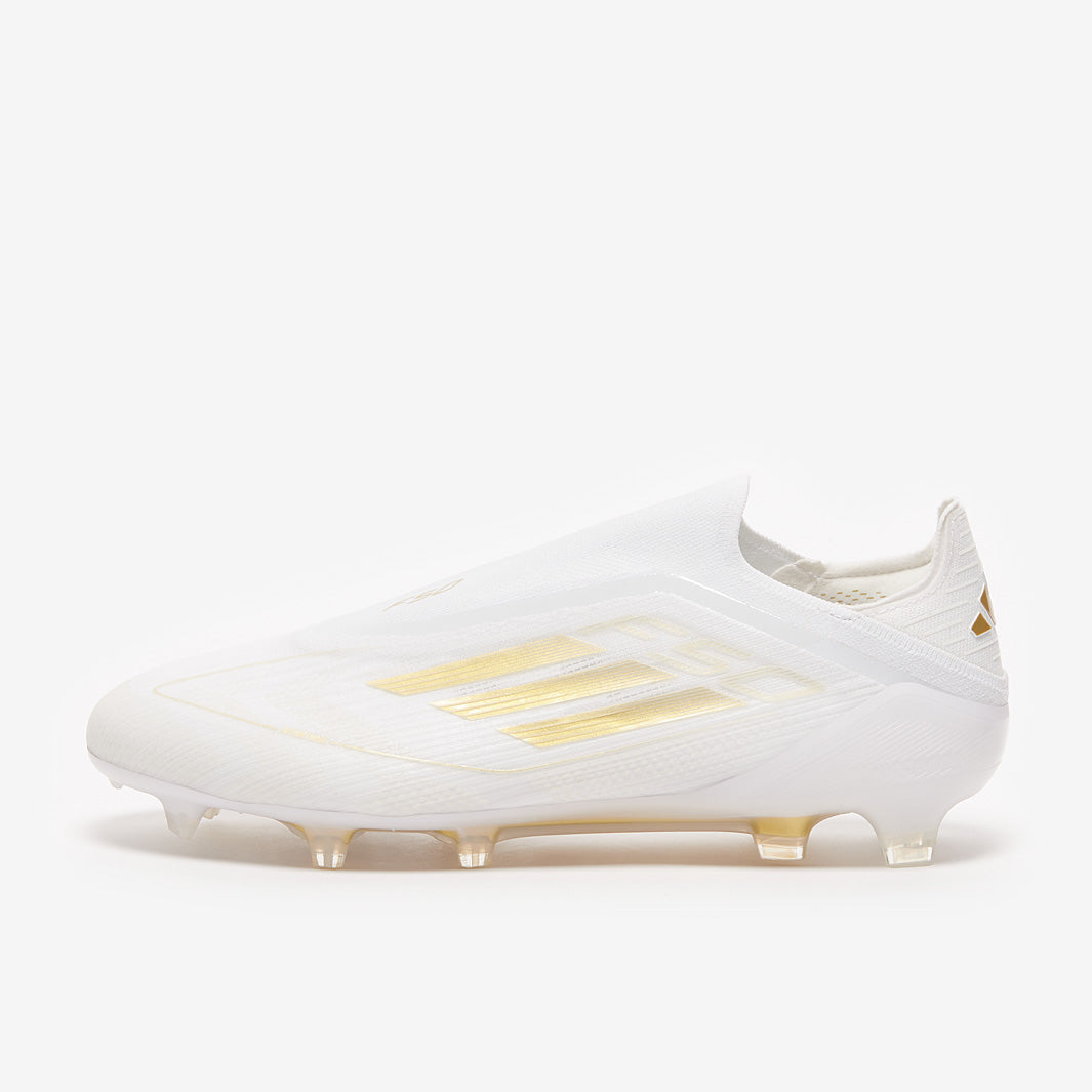 Adidas F50 Elite Laceless FG Football Boots Ftwr White/Gold Met/Ftwr White