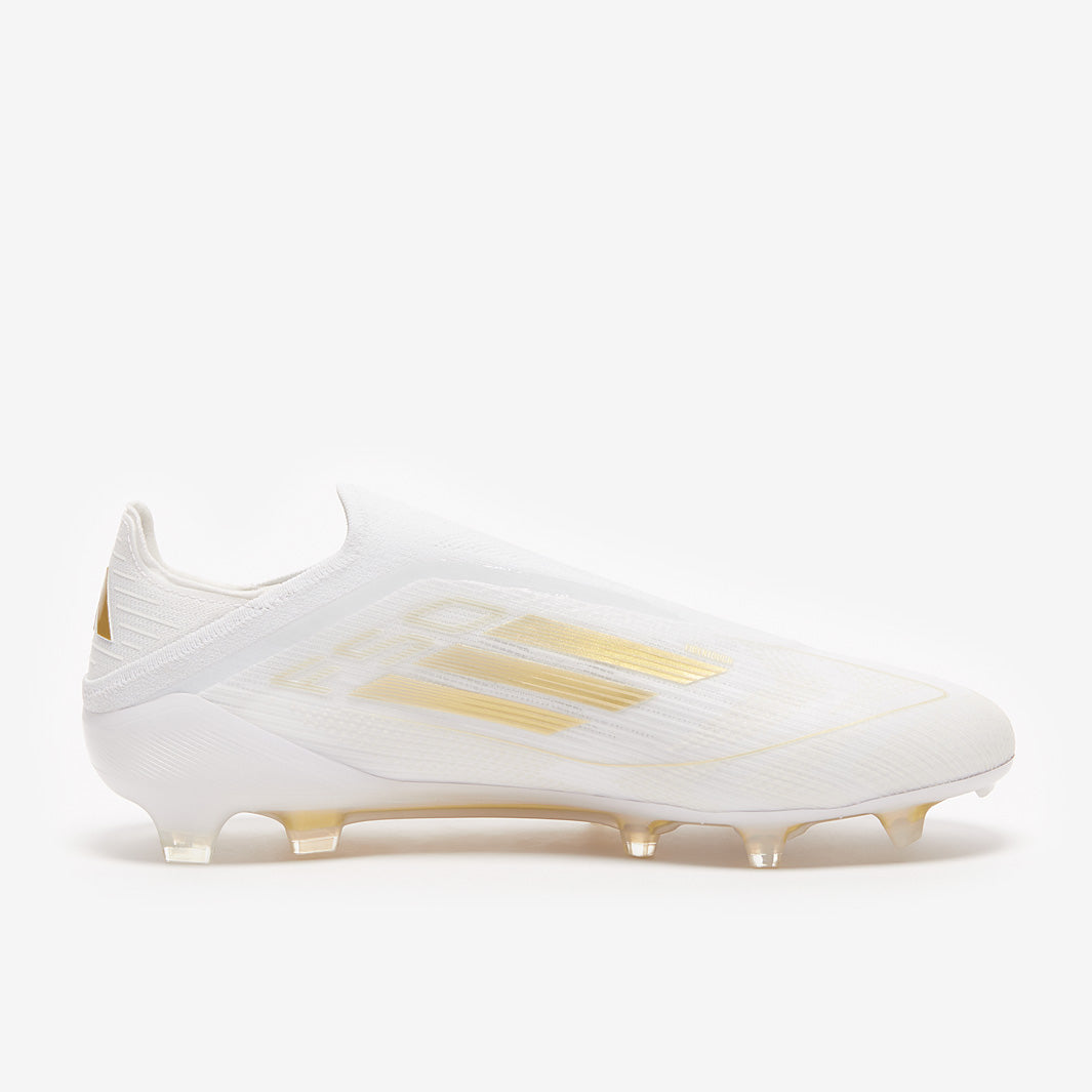 Adidas F50 Elite Laceless FG Football Boots Ftwr White/Gold Met/Ftwr White