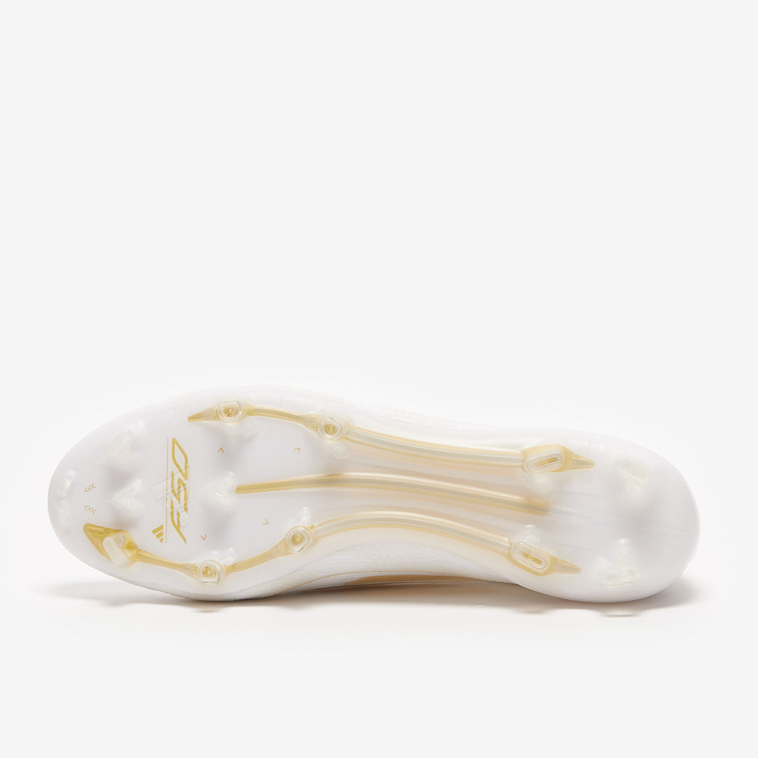 Adidas F50 Elite Laceless FG Football Boots Ftwr White/Gold Met/Ftwr White